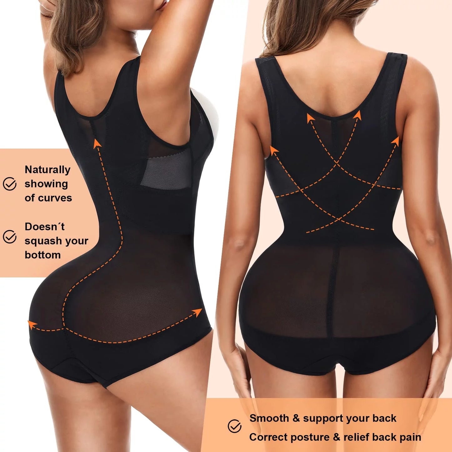 Body Shaper for Women Bodysuit Shapewear Tummy Control Cincher Breathable Open Bust Corset Slimming Body Shape Waist Trainer