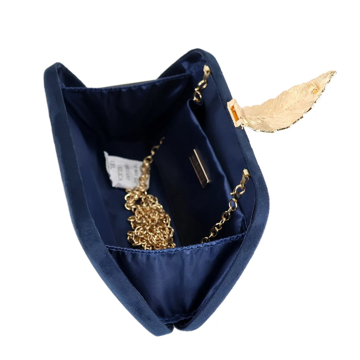 Women'S Faux Suede Soild Clutch Handbag, Navy Blue